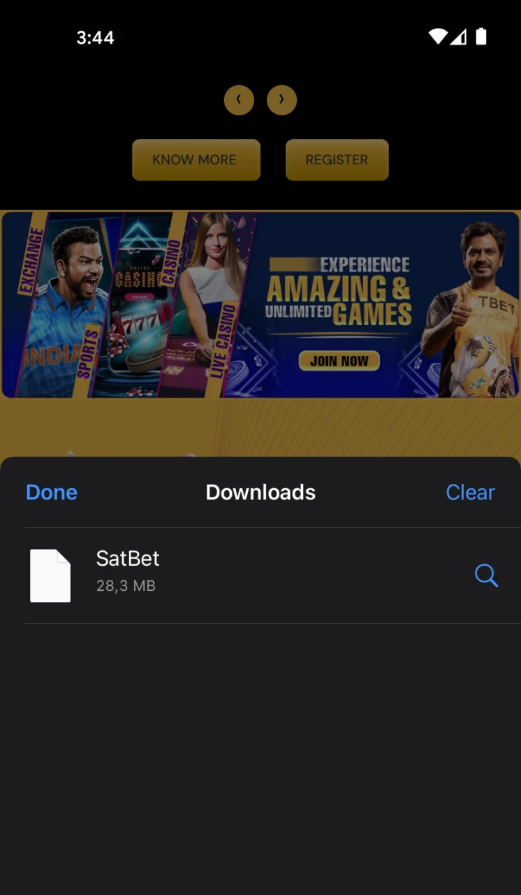 Install the SatBet official app on your phone.