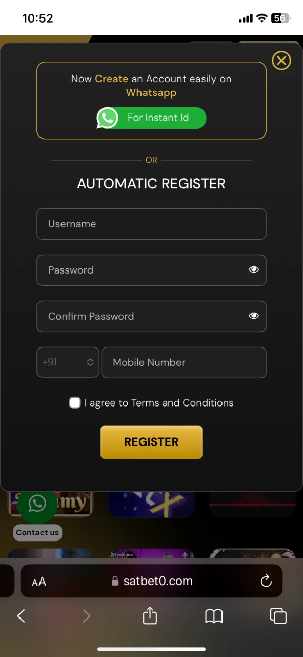 Make the registration on SatBet official website.