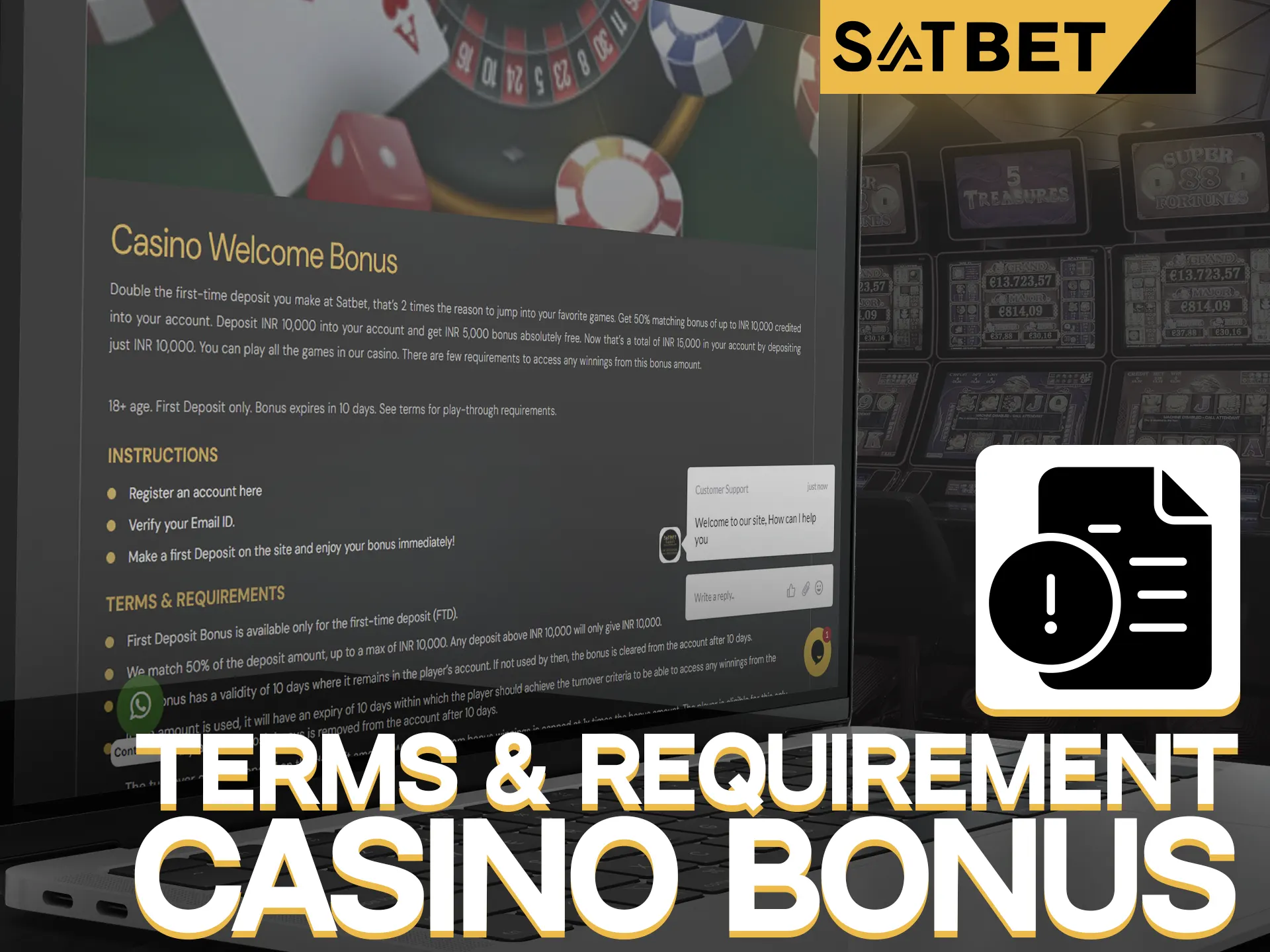 Read the information about SatBet casino bonus.