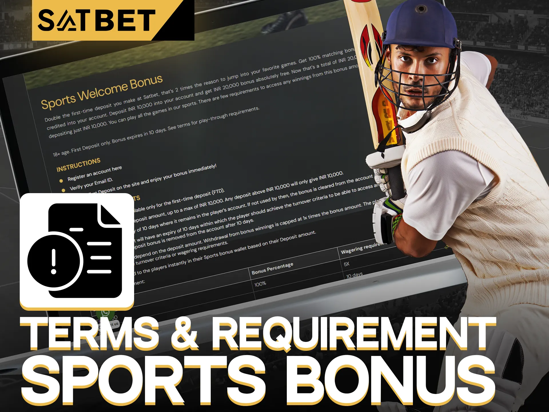 The sports SatBet bonus is made easy to claim.