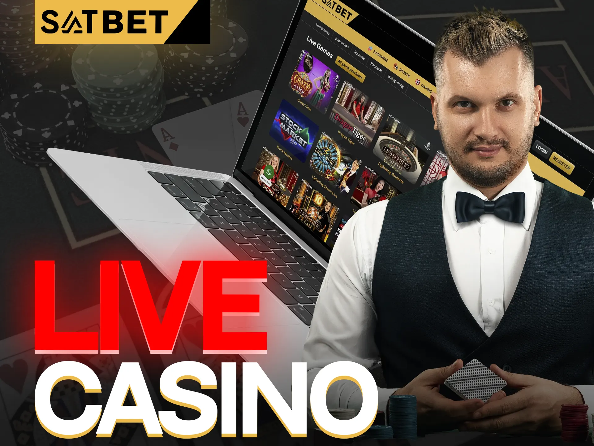 Start playing live casino and feel the real moment at SatBet.