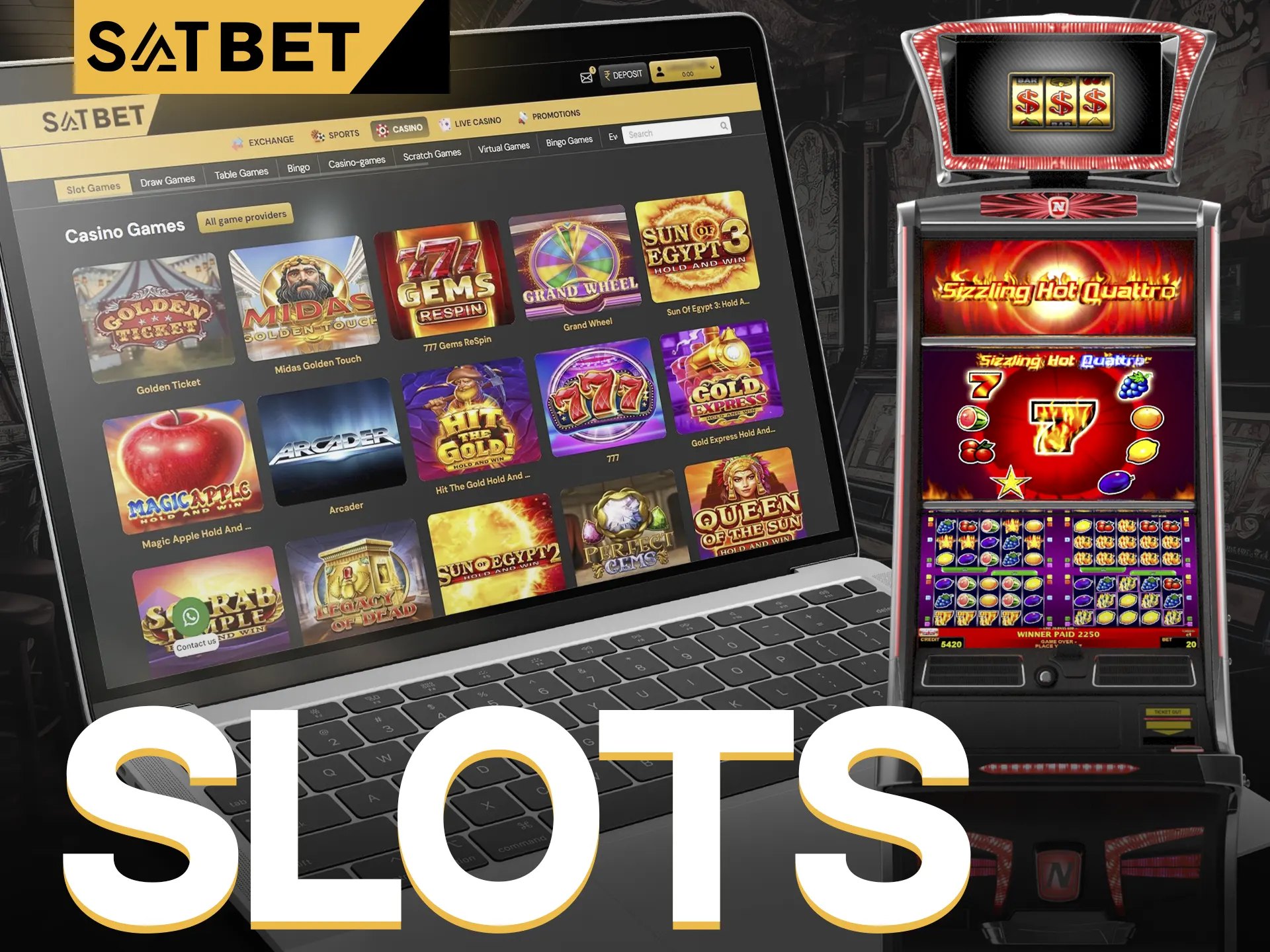 SatBet offers a vide range of slots games.