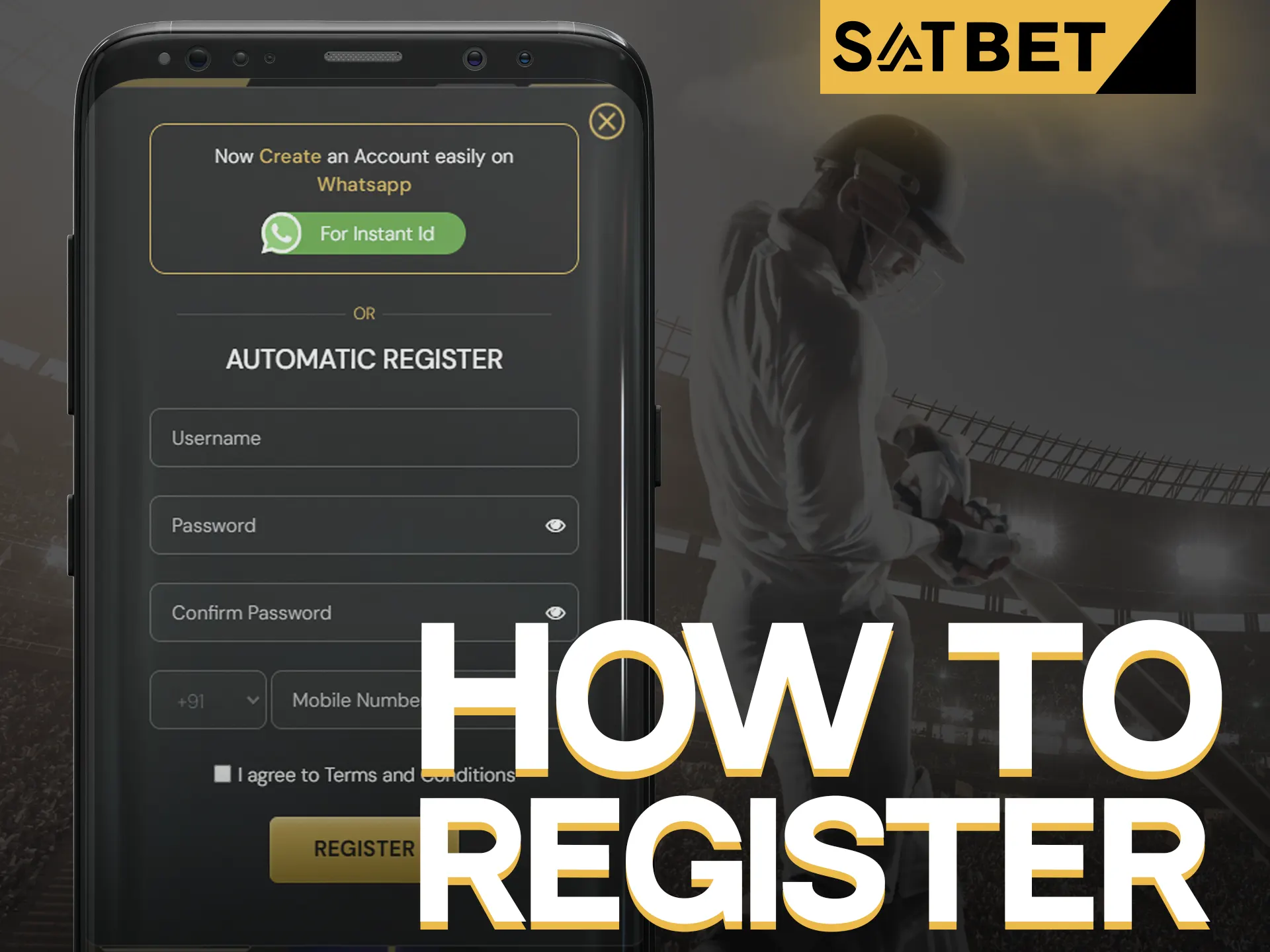 Find out how to register via the SatBet mobile app.