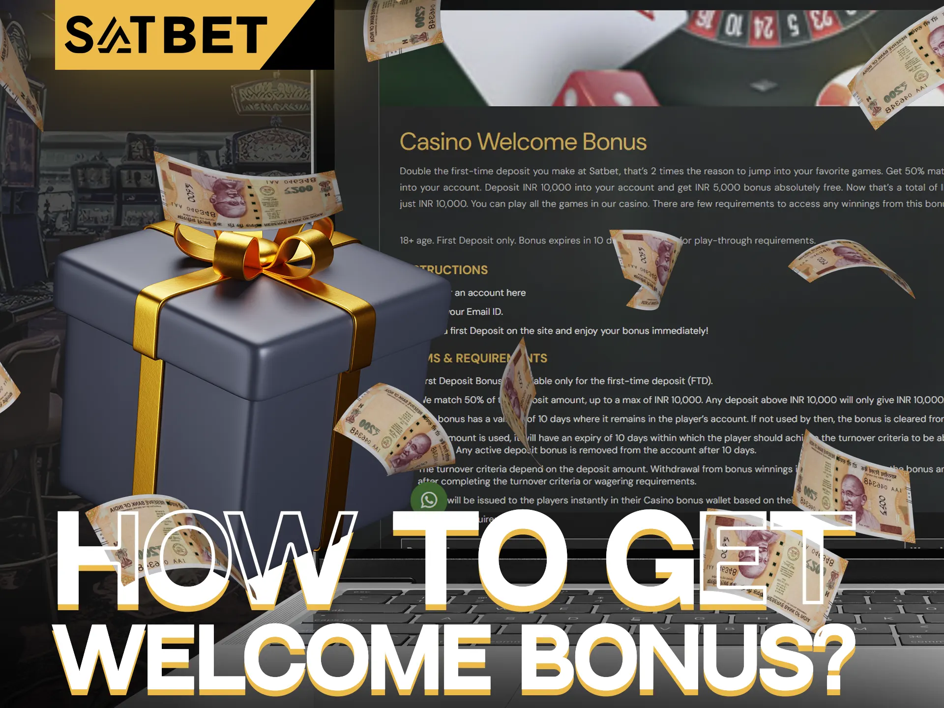 You need to register at SatBet platform to get a bonus.