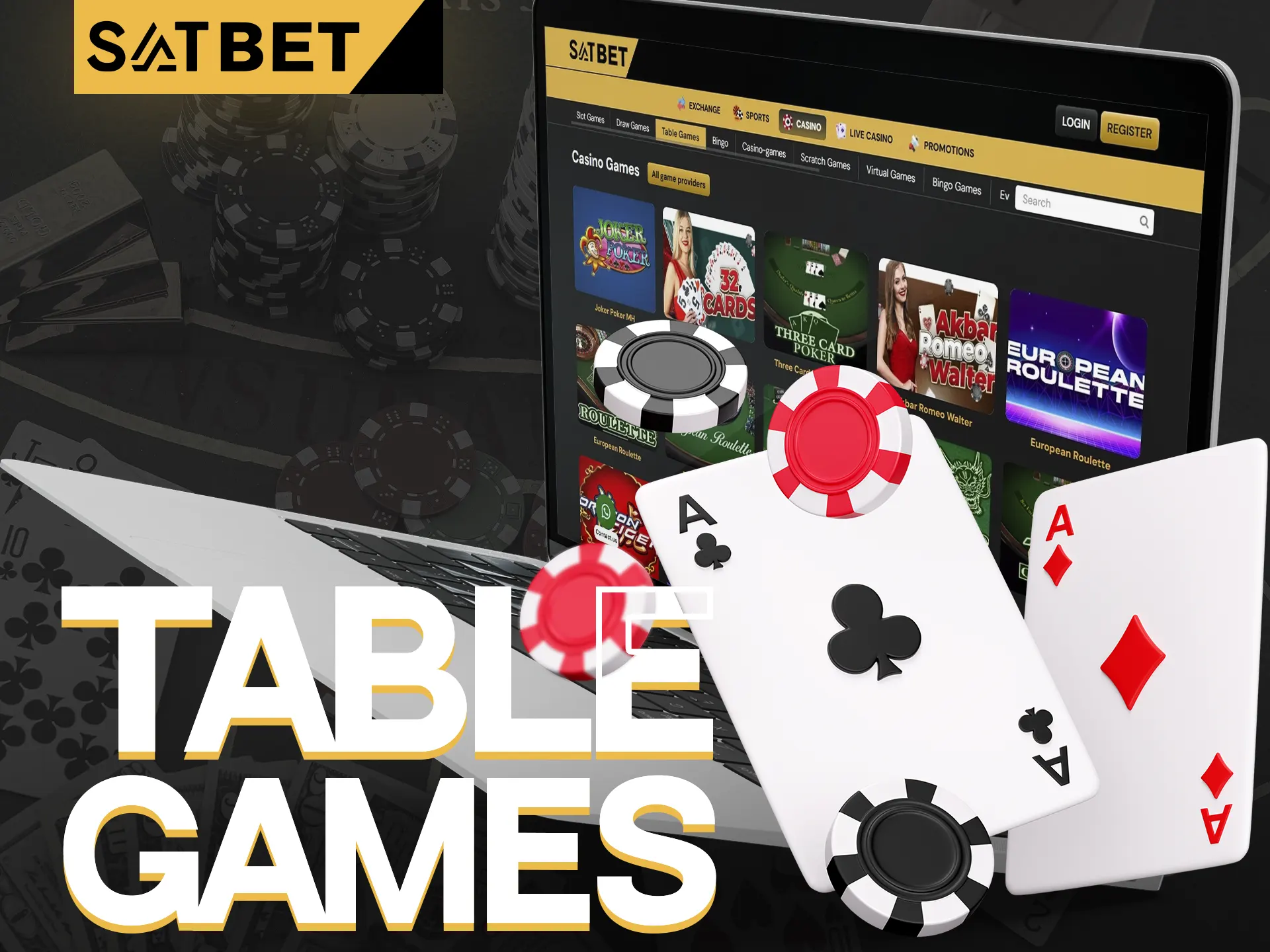 You can play table games at SatBet casino.