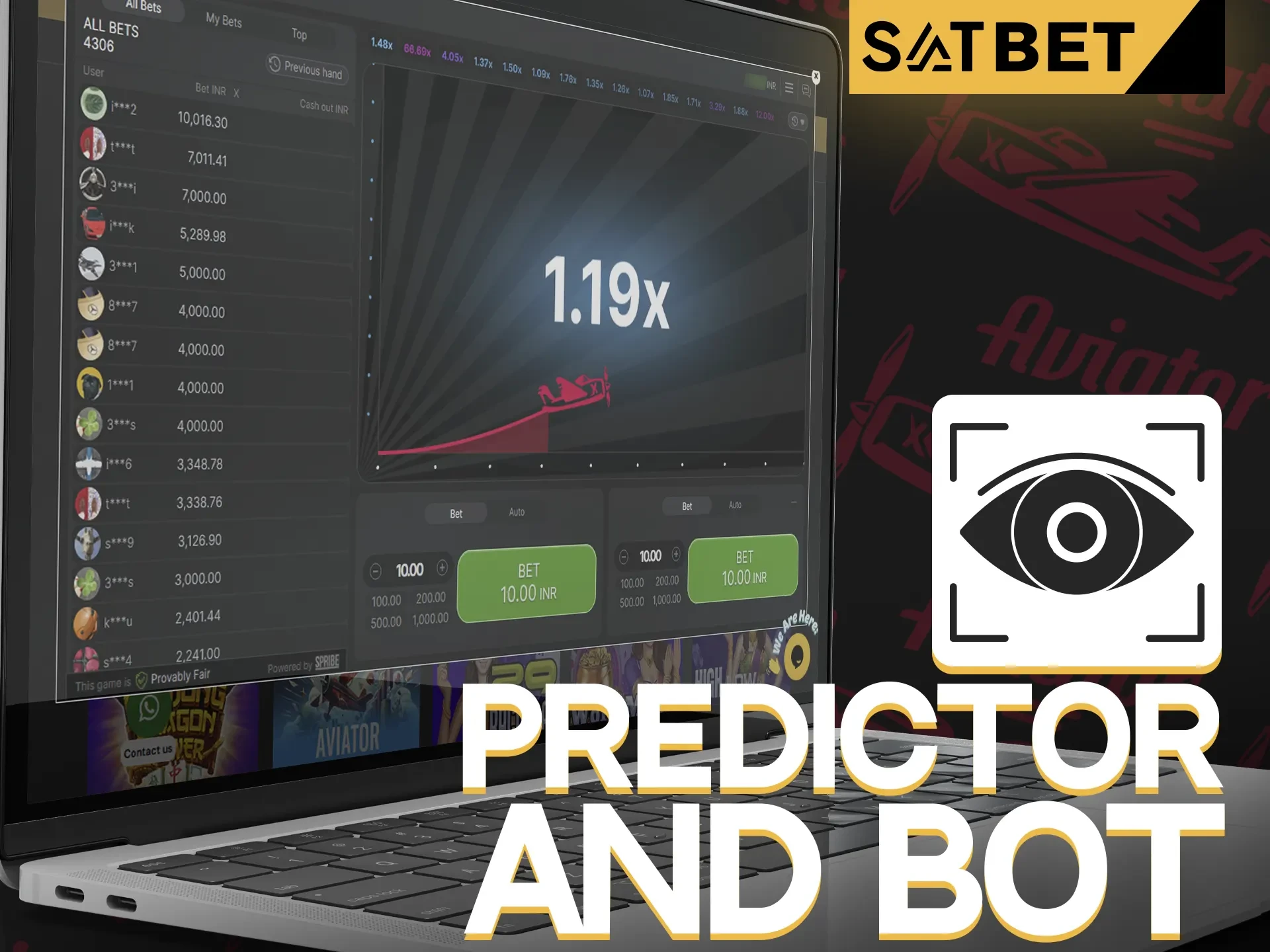 You can't predict the outcome of the SatBet Aviator game.